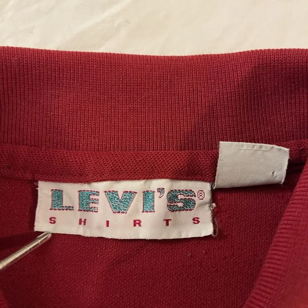 Vintage Levis‎ Shirts Red Polo Shirt Size Medium Made in Korea